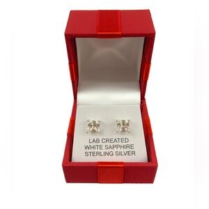 Sterling Silver White Sapphire Earrings